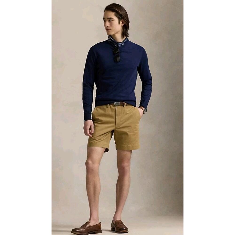 Polo Ralph Lauren Khaki Stretch Classic Fit Shorts 9" Men's Size 42 NWT